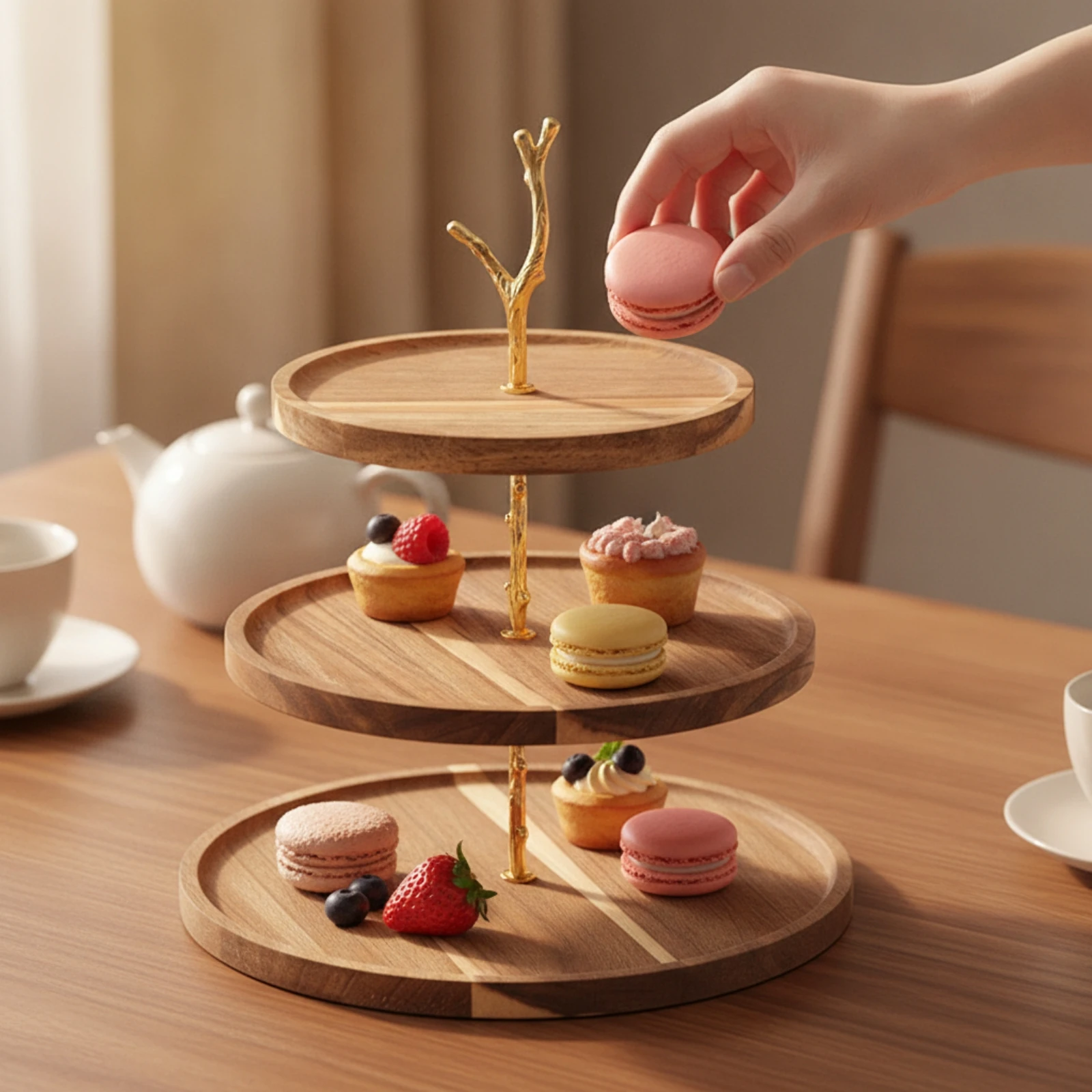 Metal Destekli Ahşap Teşhir St - Wooden Serving Tray incelemesi ve fiyatı
