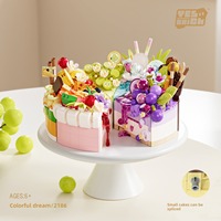 Delicious dessert building blocks sweet cake girls group display DIY assembling model trendy toy