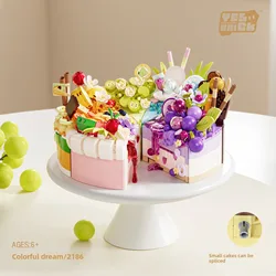 Delicious dessert building blocks sweet cake girls group display DIY assembling model trendy toy