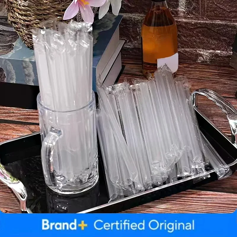 50/100/200 قطعة المتاح القش ميلك شيك عصير الشاي المتاح التعبئة والتغليف المستقلة القش القهوة اللؤلؤ عيد الميلاد حفلة عيد ميلاد #1