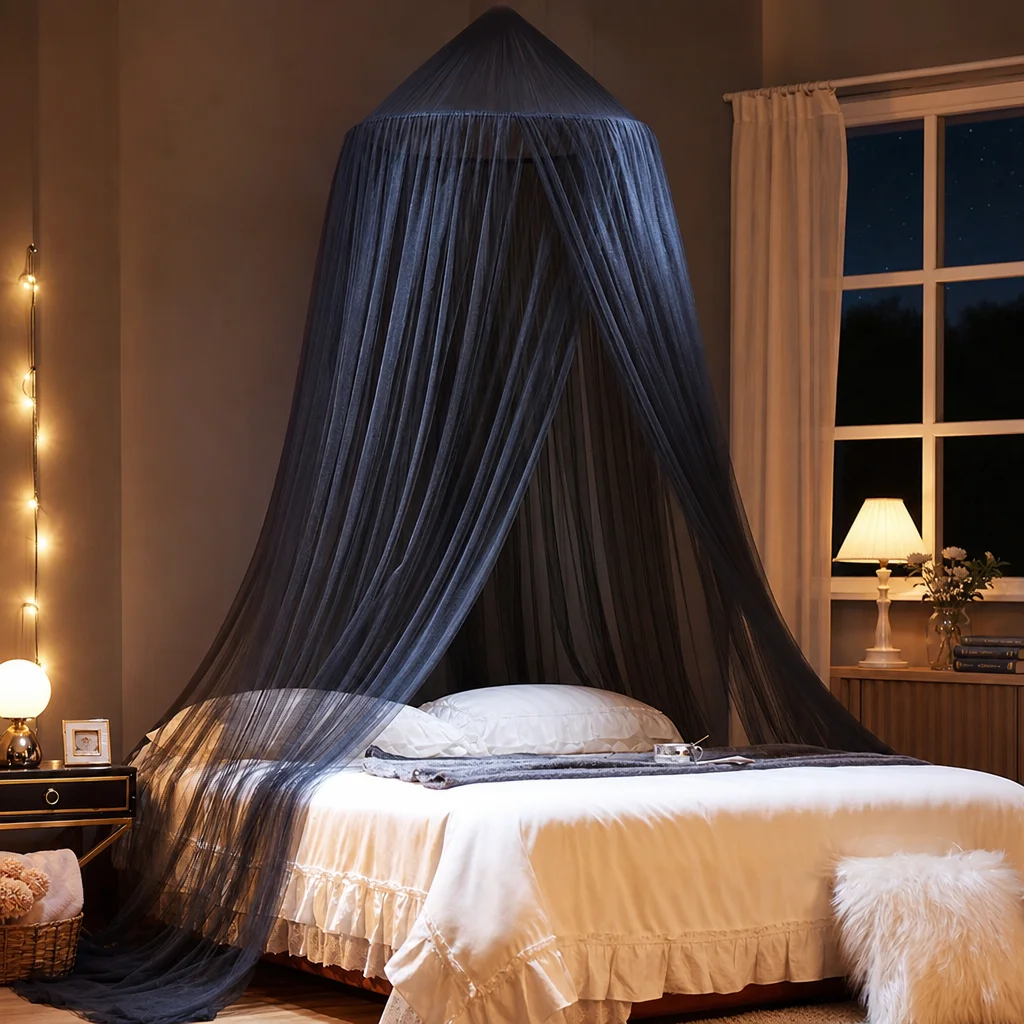Instant Setup Mosquito Net Breathable for Bedroom Home 1.5-1.8m Bed Dome Canopy High Density Nylon Mesh Sleep Protection