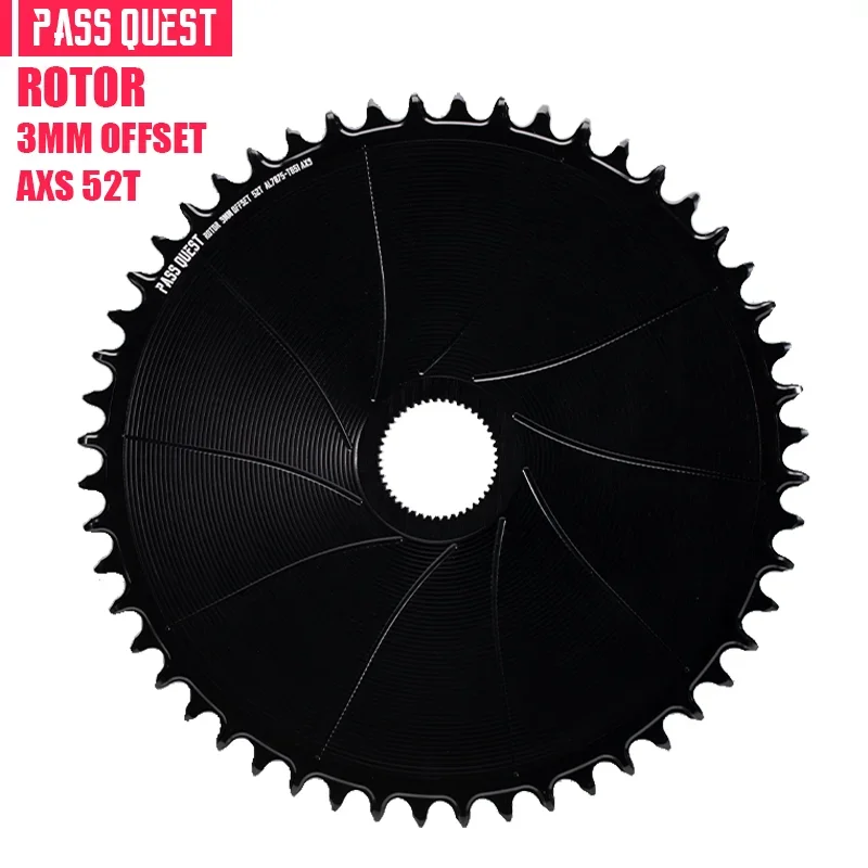 PASS QUEST 3 mm offset AERO rond smal breed kettingblad voor rotor VEGAST / ALDHU Direct Mount Crank AXS 12-speed ketting 42-54T