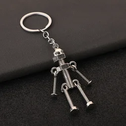 Vintage Mechanical Screw Robot Key Chain Creative Removable Joint Steampunk Robot Car Key Holder Backpack Pendant Boutique Gift