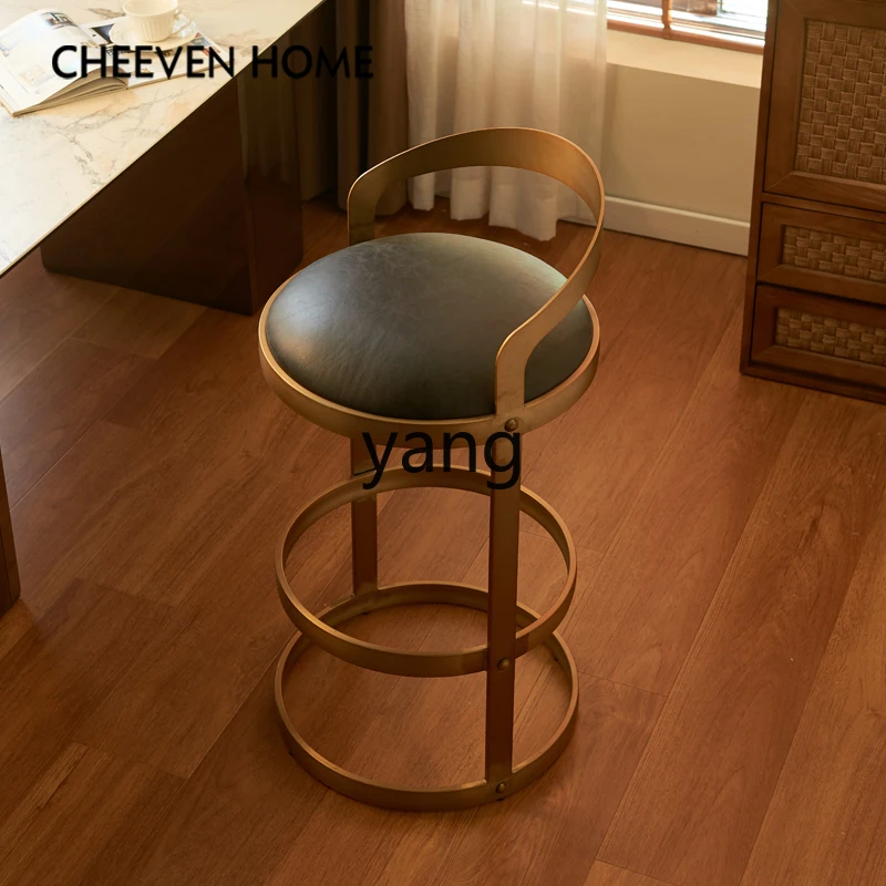 LTT leichter Luxus-Barstuhl für Zuhause, Rindsleder, Bar, Designer-Hocker, Retro-Inselstuhl