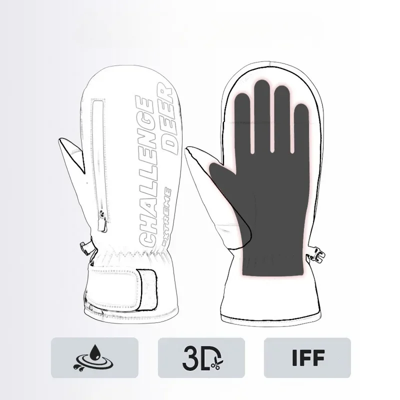 Gants de ski chauds en velours pour hommes et femmes, écran tactile non ald, sports de plein air, moto, cyclisme, hiver, 506