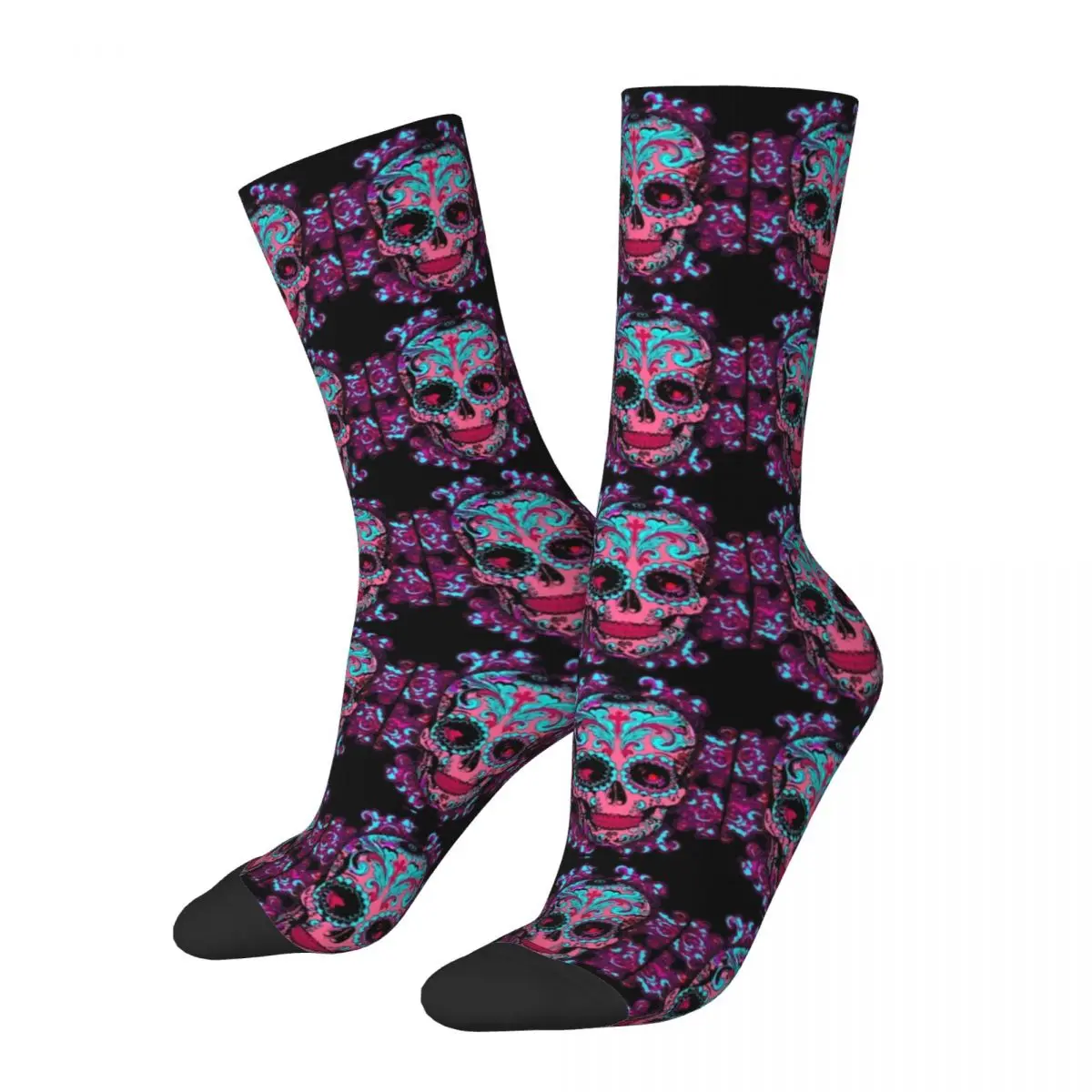 Girly Sugar Skull Perfection Socks Men's Women's day of the dead Socks Crazy Spring Summer Autumn Winter Middle Tube Socks Gifts