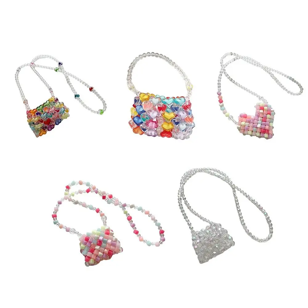 

Fashion Transparent Crossbody Shoulder Bag Square/Heart Shape Mini Beaded 3D Cube Colorful Lipstick Bags INS Zero Wallet Summer