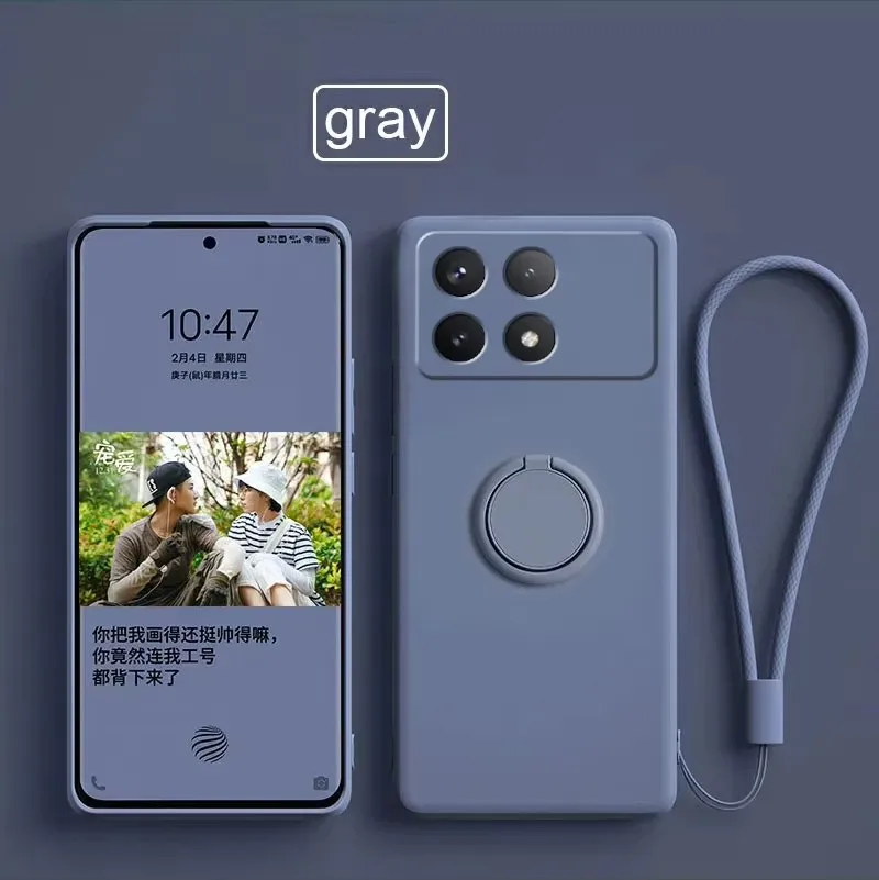 الفاخرة السائل سيليكون حامل مغناطيسي حامل جراب هاتف ل XiaoMi Redmi 12C A5 A3 A2 نوت 14 13 12 برو زائد 11 10 9 الغطاء الخلفي