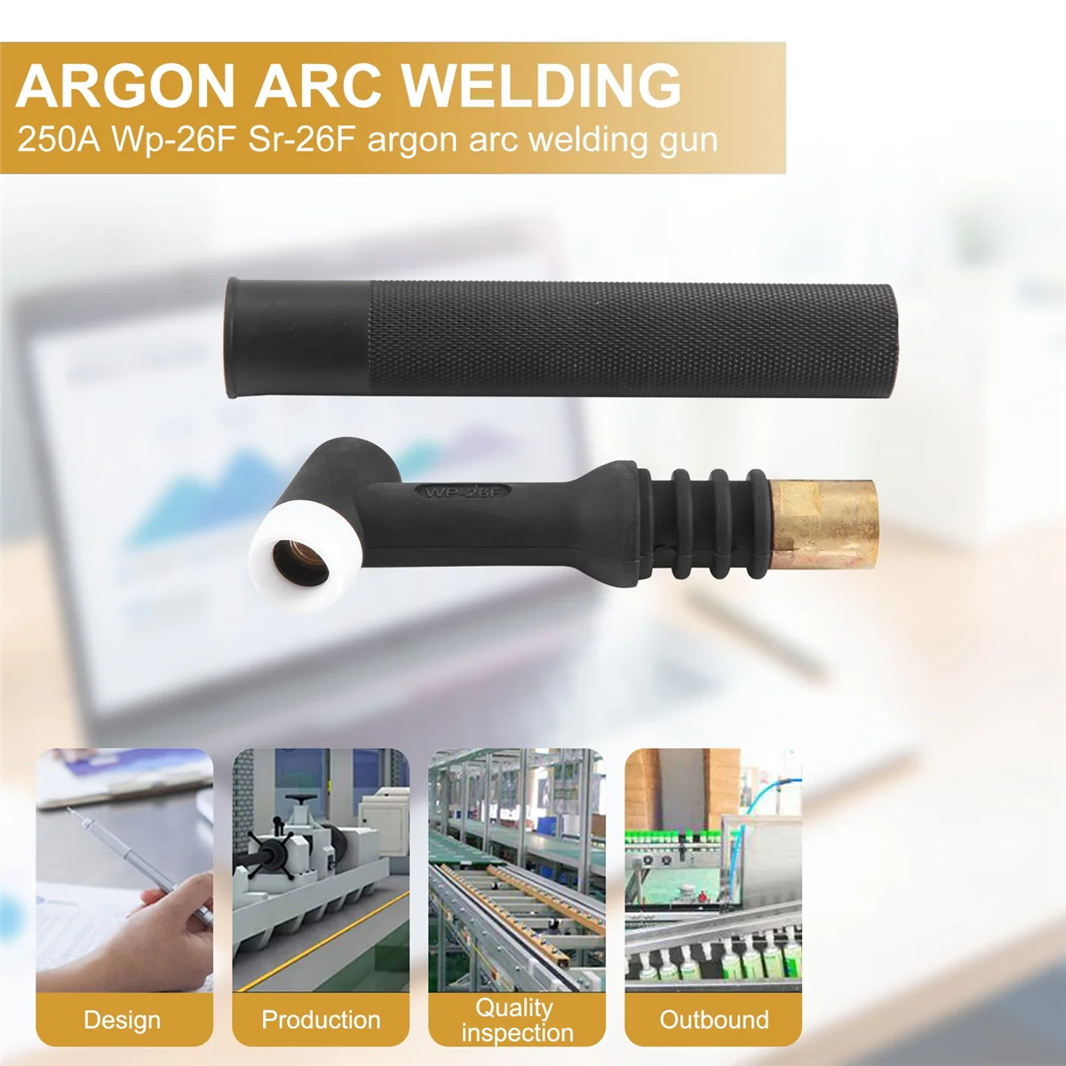 250A Wp-26F Sr-26F Сварочная горелка Tig, черная гибкая головка, корпус сопла, горелка с газовым охлаждением, серия 26, сварочные аксессуары, хит продаж