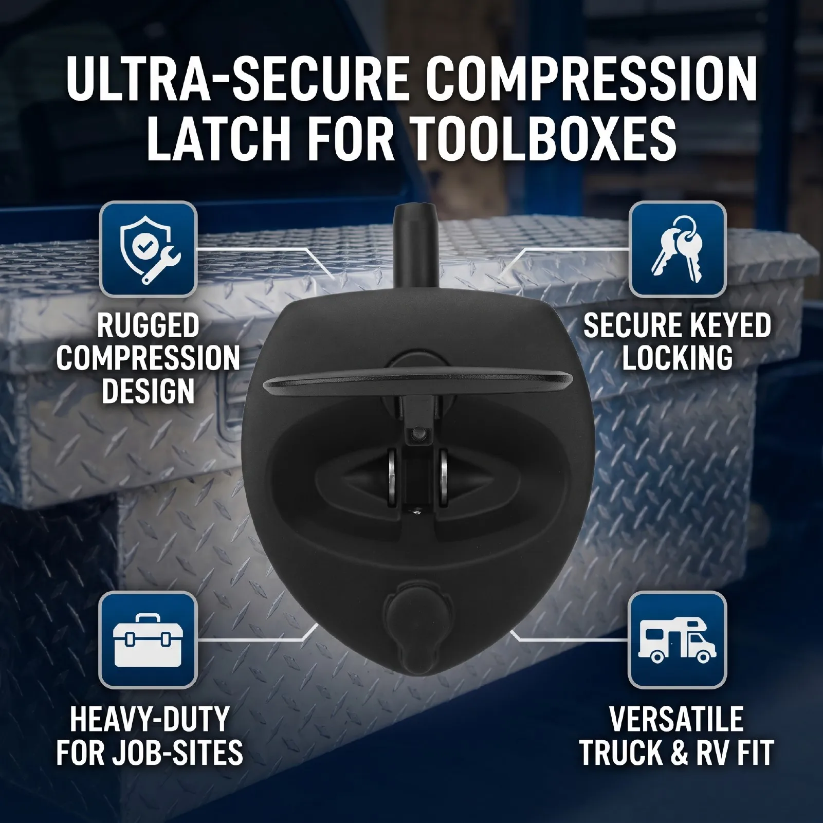 RV Single Point Compression Motorhome Zinc Alloy Whale Tail Type T Handle Truck Door Tool Box Lock For RV Tool Box Truck view 5