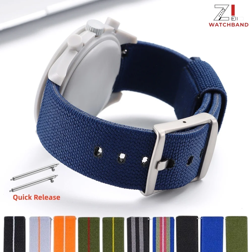 Bracelet en nylon tissé de 20 mm pour hommes et femmes, bracelet sport à libération rapide pour Seiko, Omega, Huawei, Samsung, bracelet de montre intelligente