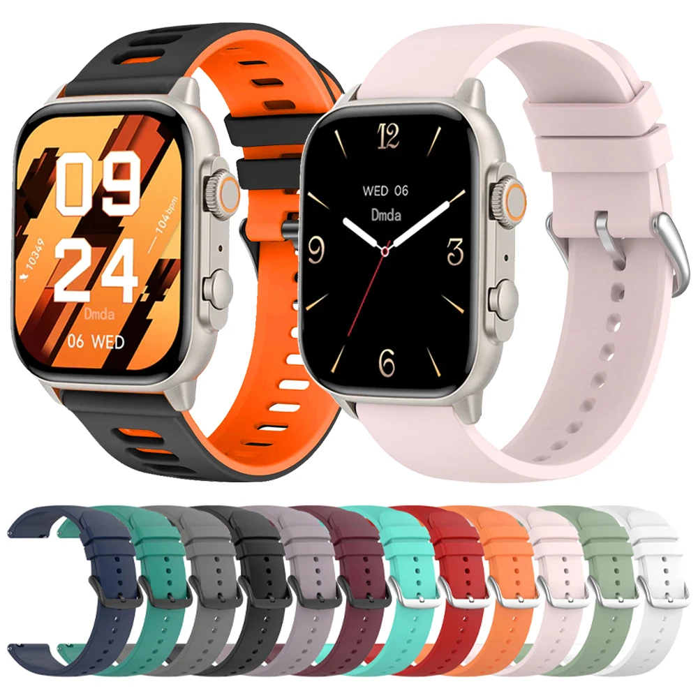Correas de silicona para reloj deportivo, repuesto para COLMI C81/P71/M42/V68, COLMI C61/P73/P28 Plus/I31