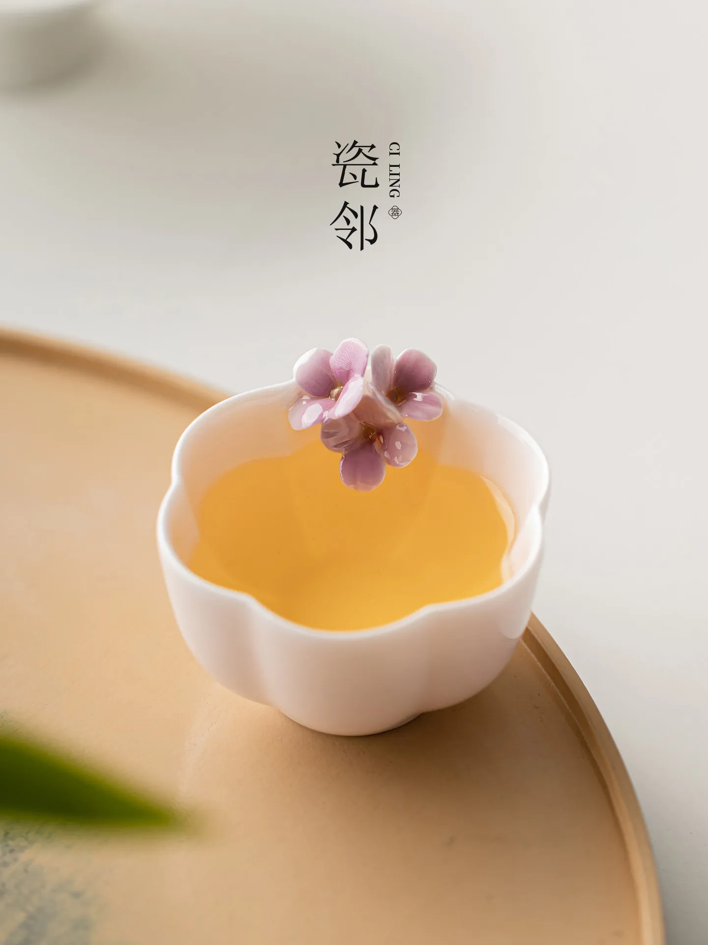 Violet Shaped Flower Master Cup, Ceramic Single Cup Women's Personal Drinking Cup, High-value Tea Cup, Gift for Friends