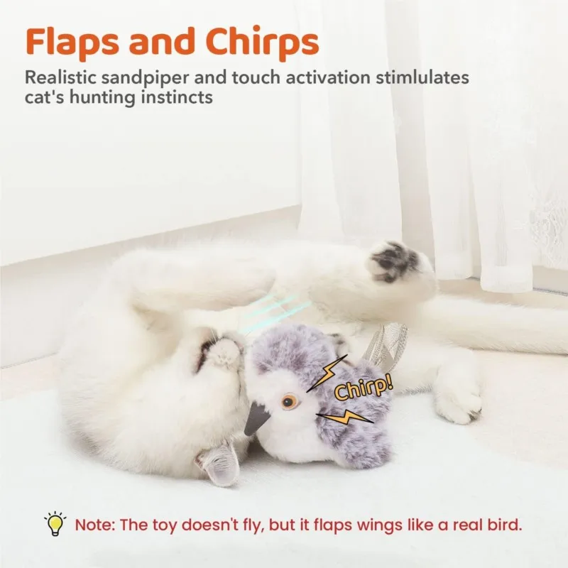 Flapping sandpipers and flapping snowy owls, kitten toys, cute action figures