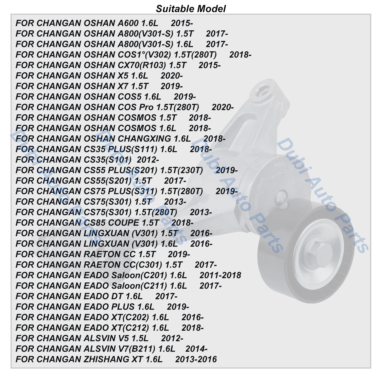 Belt Tensioner Pulley For CHANGAN CS35 CS55 CS75 PLUS CS85 RAETON CC EADO ALSVIN OSHAN COS1 CX70 A600 A800 COSMOS Accessories