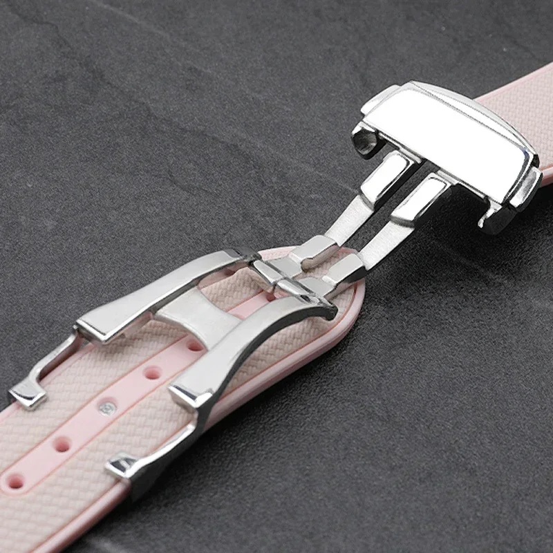 NEW 20mm  Soft Dual Rubber Watchband For Omega Strap X S-watch Joint MoonSwatch Celestial  Curved End Wristband