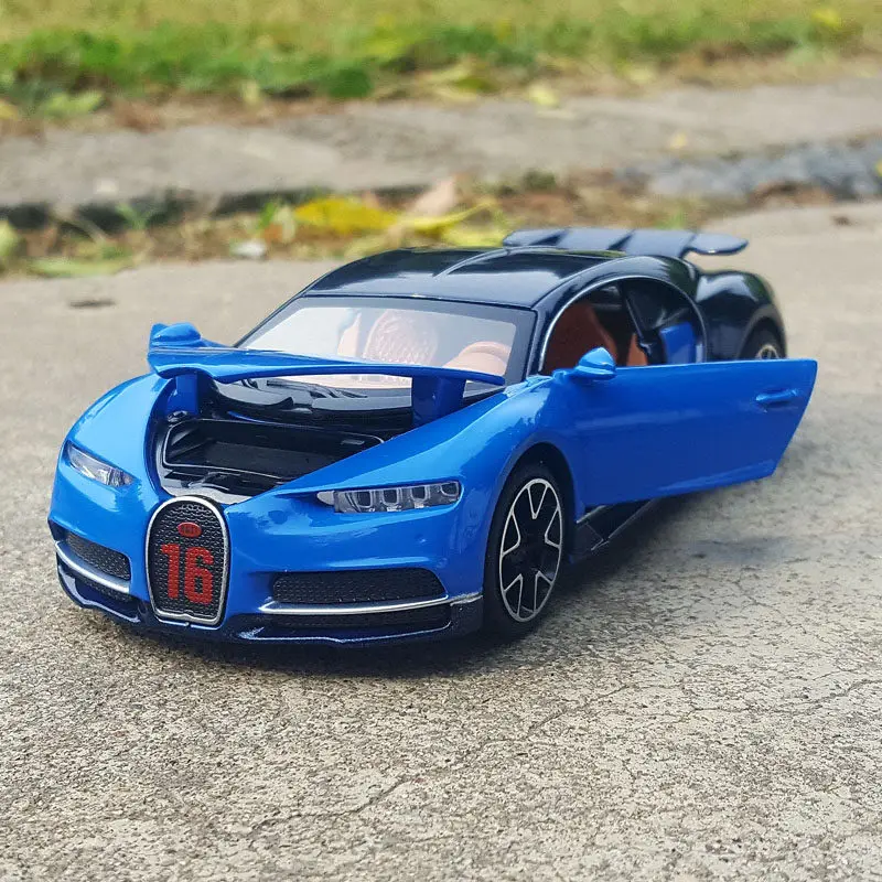 1:32 Chiron Legering Auto Diecasts & Toy Vehicles Auto Model Geluid en licht Trek Auto Speelgoed Voor Kinderen Geschenken