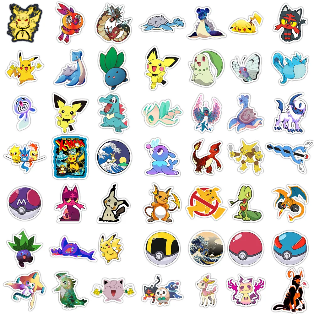 

10/25/45PCS Pokémon Cartoon Cute Sticker Kawaii Funny Pokemon Graffiti DIY Scrapbook Laptop Water Cup Waterproof Decal Kids Toy