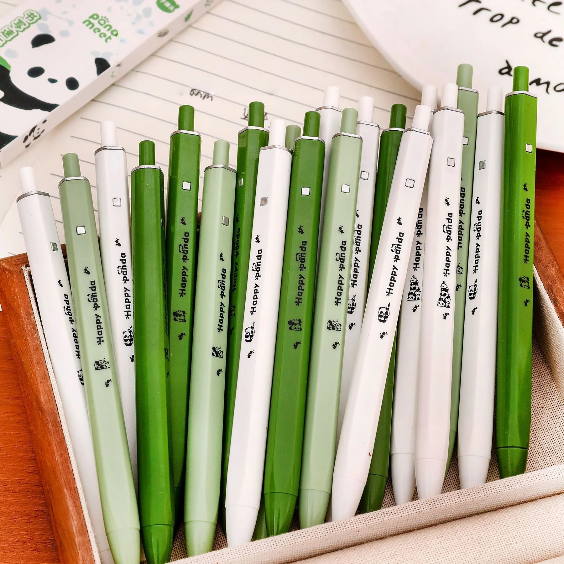 Cute Panda Square Gel Pen for Students High-Aesthetic 0.5mm Smooth Writing Black Ink Pen School Stationery Learning Supplies