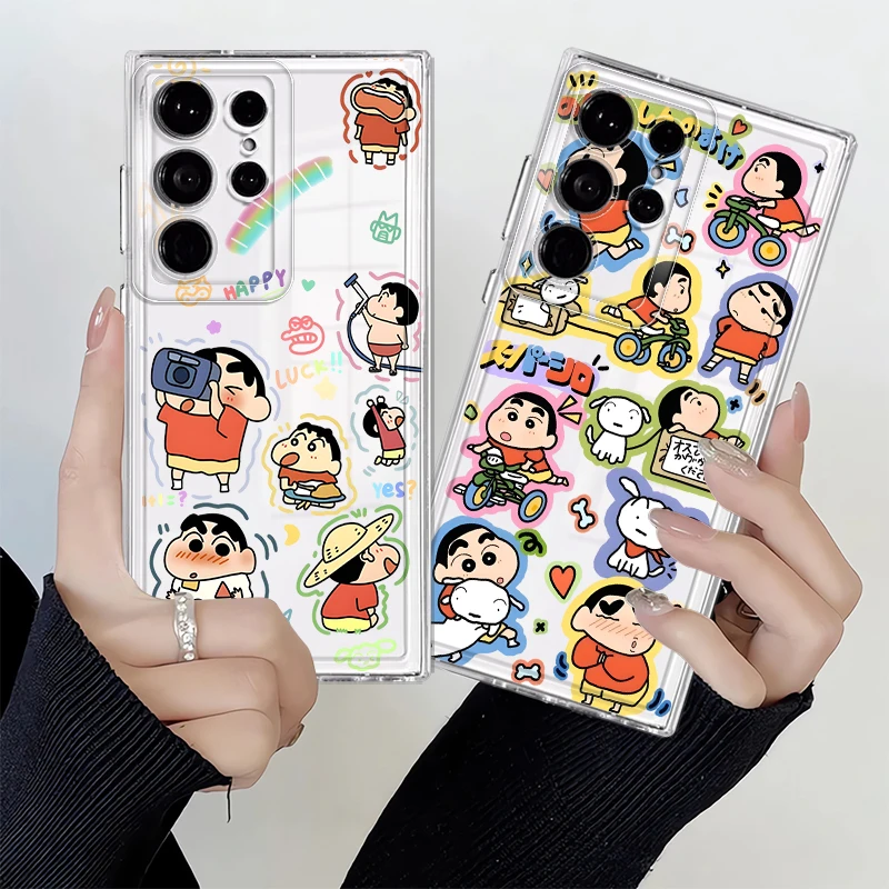 Phone Cover Case for Samsung Galaxy S26 S24 S20 Plus S22 FE Note 20 Ultra 10 S25 Edge S23 Ultra S21 Colorful Crayon Shin Chan 