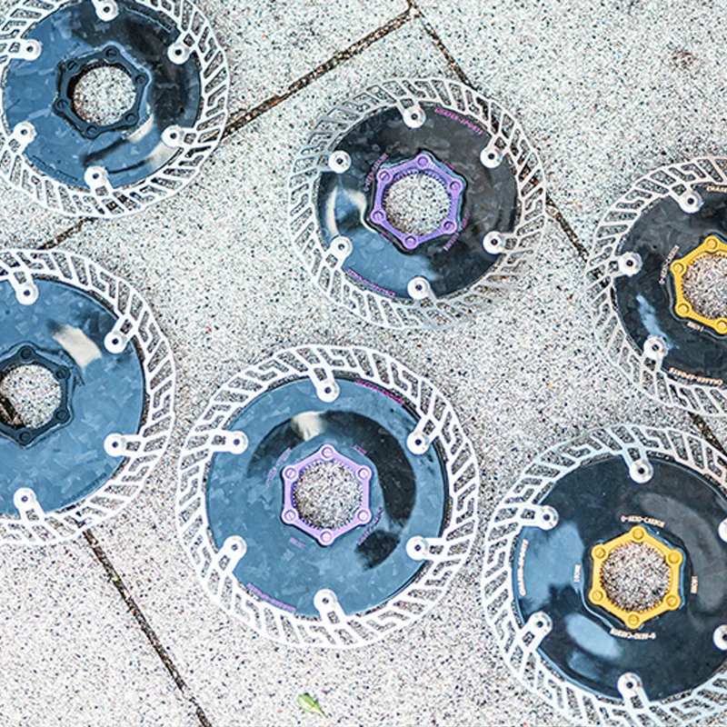 المطارد ألياف الكربون أقراص قفل متوسطة خفيفة الهوائية سترة واقية الطريق الدراجة TT أقراص 160 مللي متر 140 مللي متر CarbonTi #6