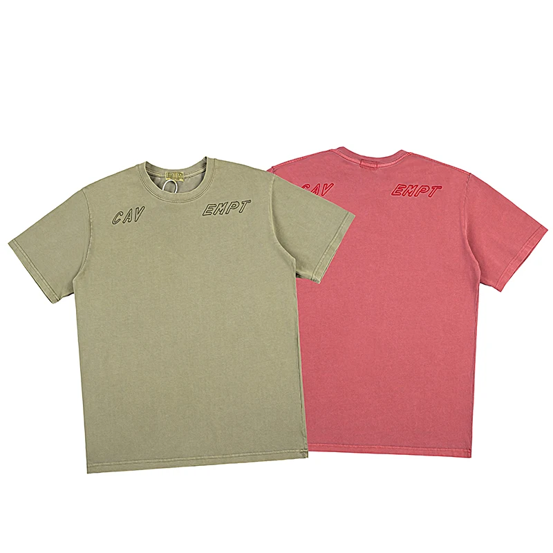 

CAVEMPT T-shirt High Quality Letter Printed Short Sleeve Washed Wax Printed C.E Tee Inventory Send Out in One Day