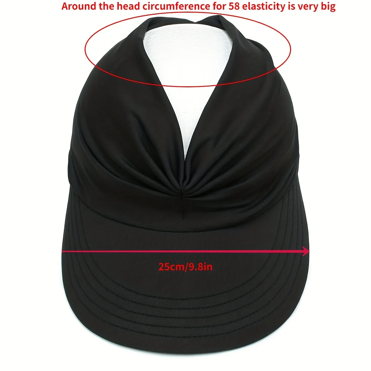 Sun Pleated Visor Hat - Foldable Beach Picnic Hat with UV Protection for Women