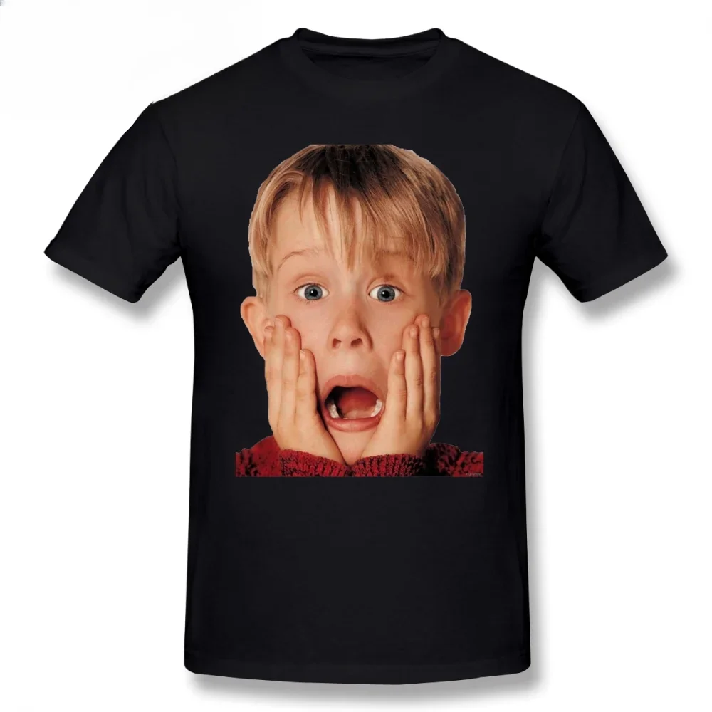 Mens Alone T Shirts Macauly Culkin From Home Alone T-Shirt Beach Tee Shirt 100% Percent Cotton Print Awesome Mens Tshirt