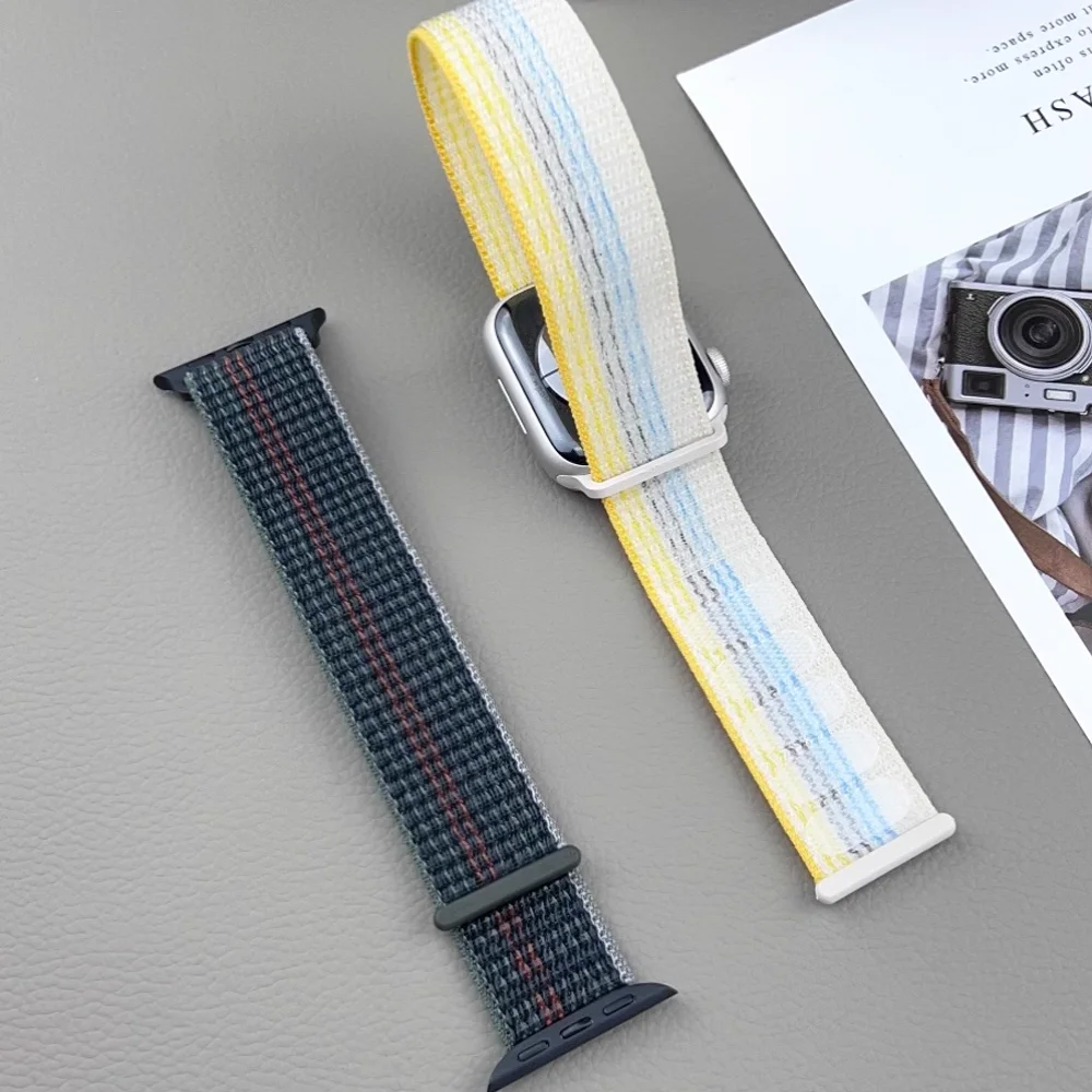 Original-Armband für Apple Watch, 44 mm, 40 mm, 41 mm, 45 mm, 42 mm, 46 mm, Sport-Nylon-Schlaufe, Correa, für iWatch Series 12, 11, 10, SE, 9, 8, Ultra, 3, 4. – Detail 8
