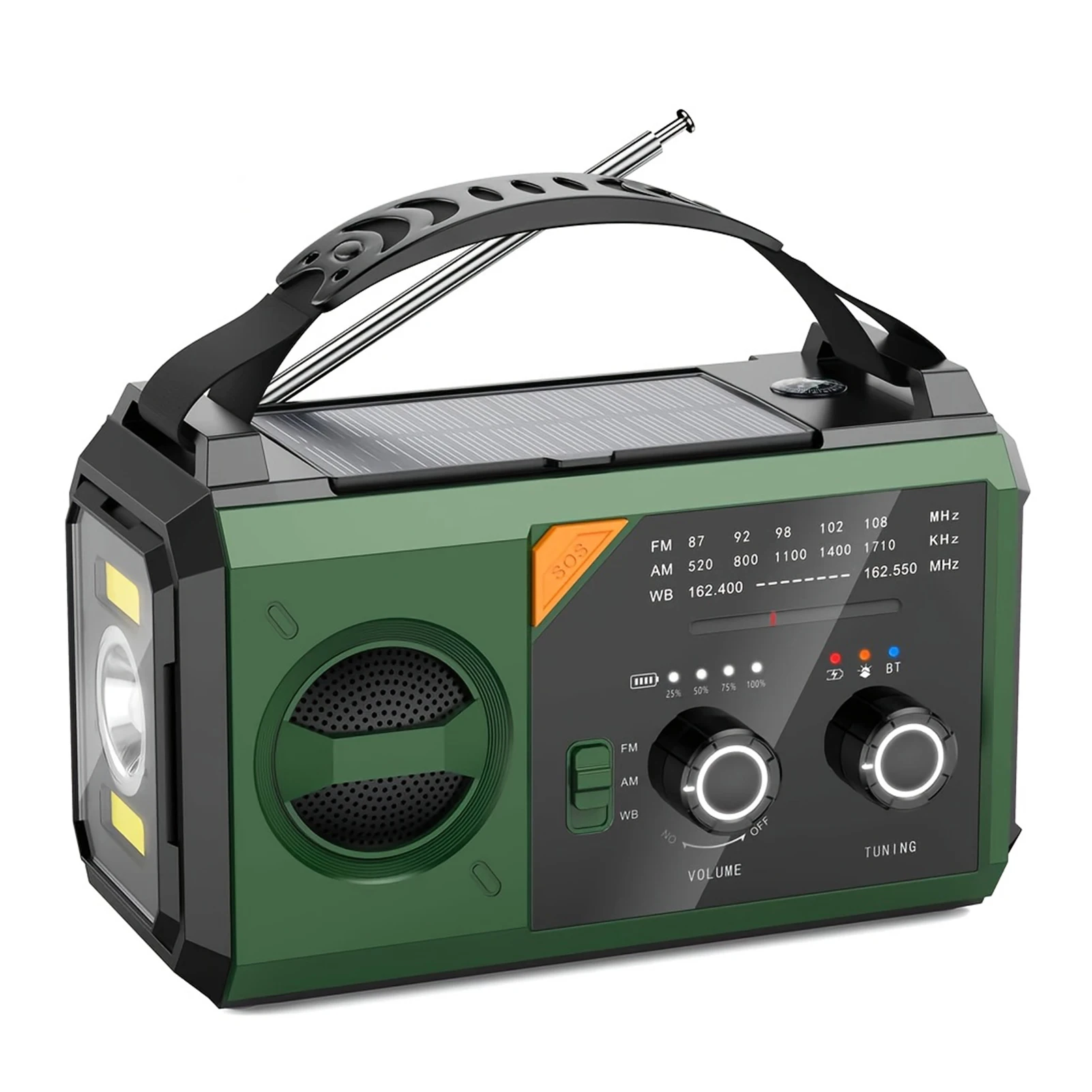 راديو الطقس في حالات الطوارئ 20000mAh AM/FM/WB NOAA مصباح ليد جيب كرنك اليد SOS إنذار راديو للتخييم في حالات الطوارئ