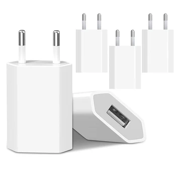 5 יחידות / הרבה כבל USB EU מטען עבור iPhone 13 12 11 XS Max XR X 8 7 6 6S Plus 5 5S SE 2020 עבור iPad iPod מתאם טעינה EU
