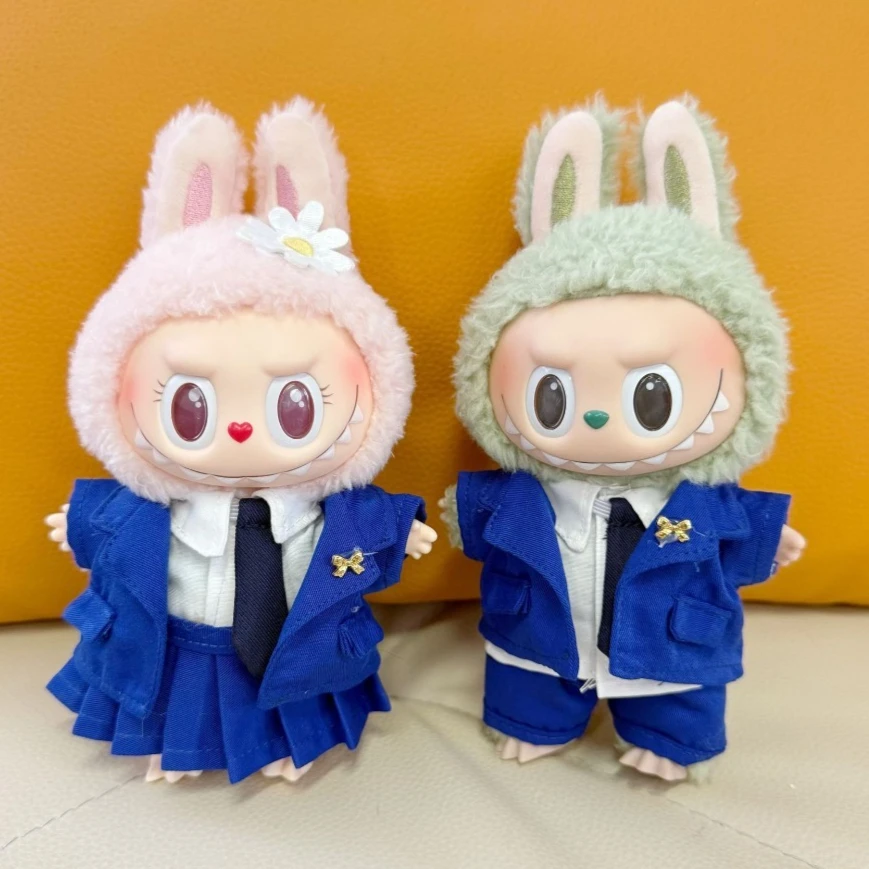 

Couple Outfit for Ropa Labubu Doll Suit Uniform School Clothes Baby Clothes Summer T-Shirt Set & Shorts Set