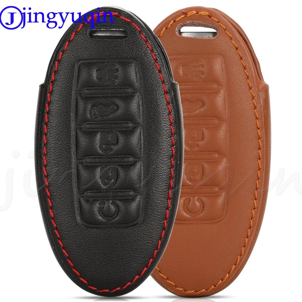 Leather Car Key Fob Case Cover For Nissan Teana X-Trail Murano March Geniss Tiida Qashqai Livina Sylphy Sunny Juke Almera