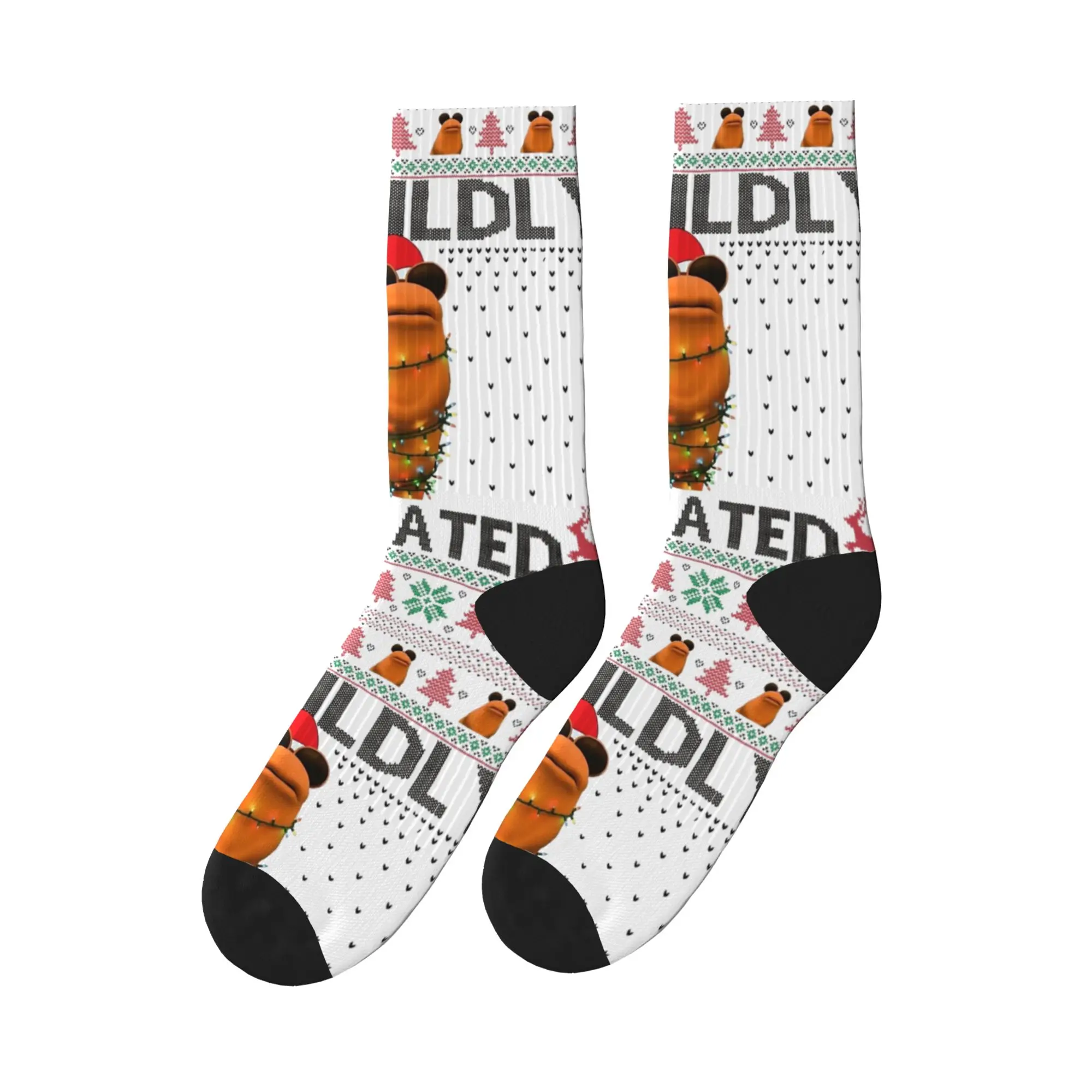 クリスマス マーカス ザ ワーム ロバート ヘルプ マーカス 面白いミーム ブレインロット ソックス 秋 ストッキング 女性 男性 ソックス ランニング アンチソックス