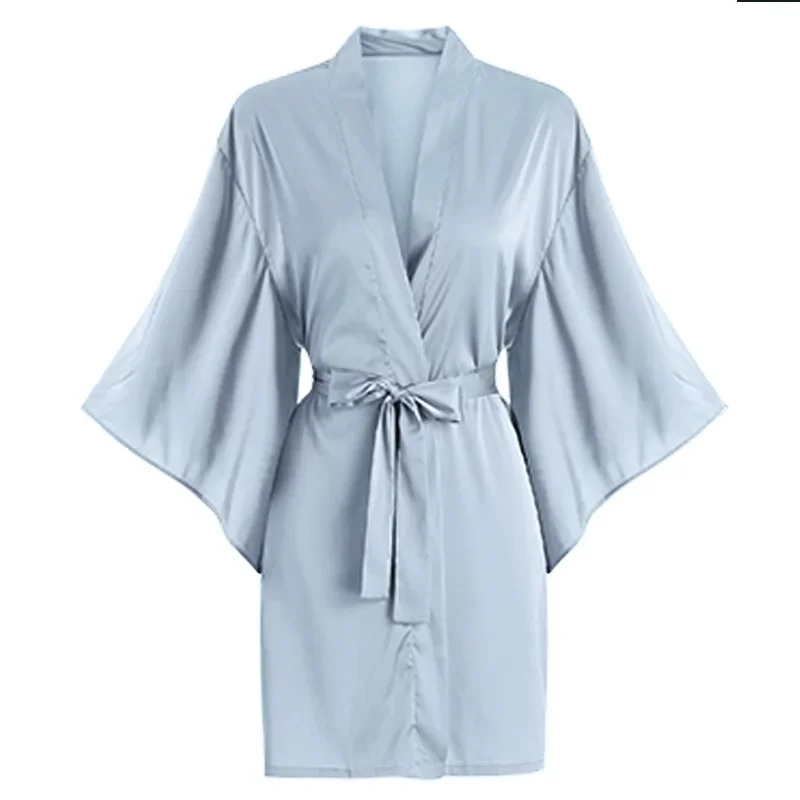 Salon Client Gown Robes Cape Hair Salon Hair Cutting Smock for Clients Kimono Style Black Hairdressing Cape Client Smock