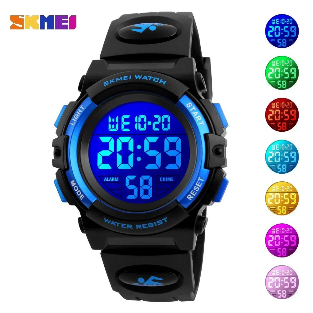 Skmei 1266 Children's Watches for Boy Girl Color Led Display Digital Alarm Clock Waterproof Sports Kids Wristwatches 1548 Reloj