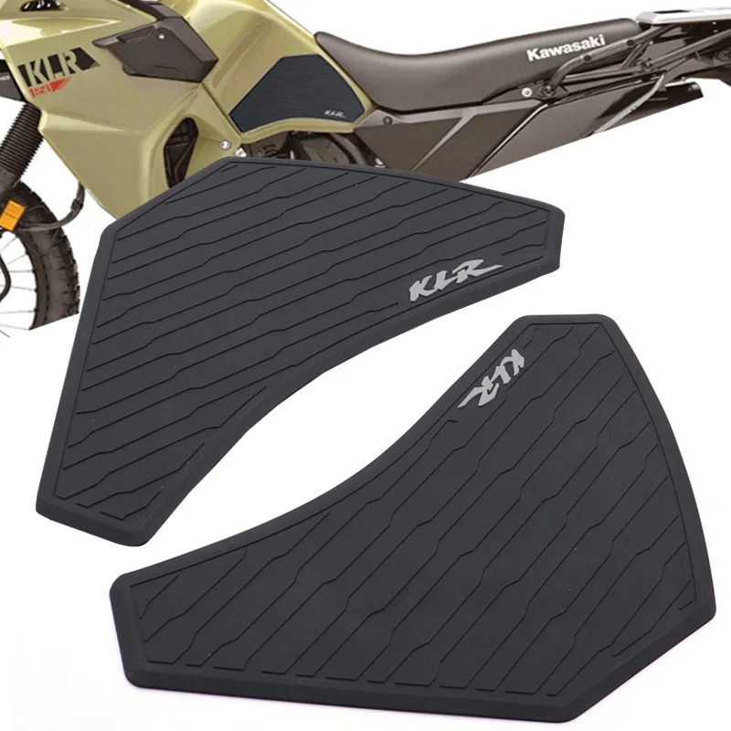 

For Kawasaki KLR650 2021 2022 2023 motorcycle tankpad protector sticker decal gas fuel knee grip traction side