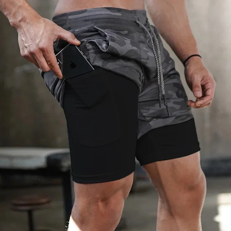 New GYM Sports Compression Shorts Workout Running Mesh 2in1 Short Pants Basketball Shorts Men Performance Shorts Bible Printed