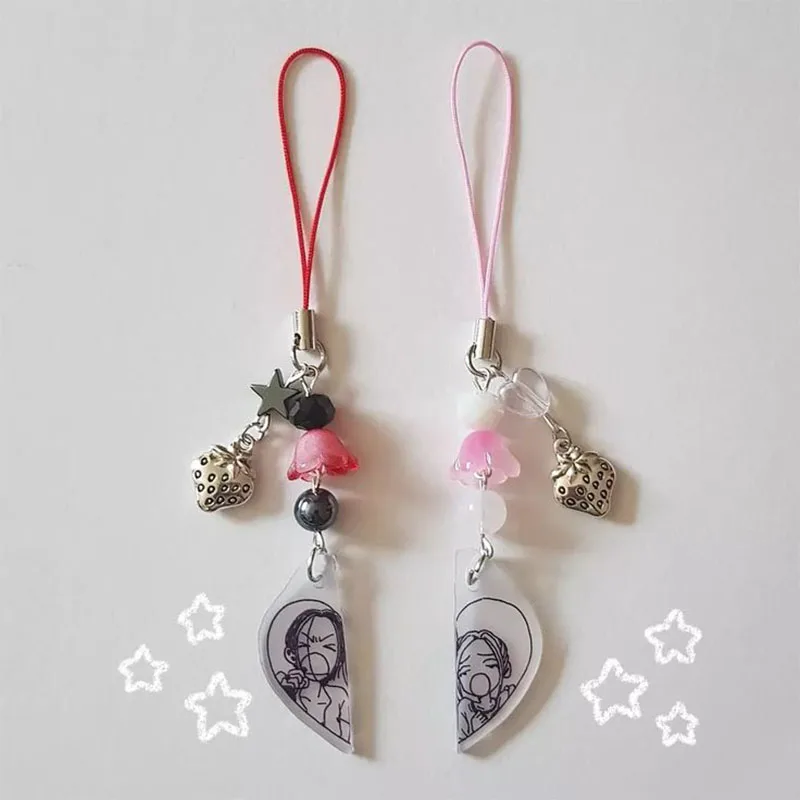 Super cute nana + hachi matching phonecharms kawaii handmade