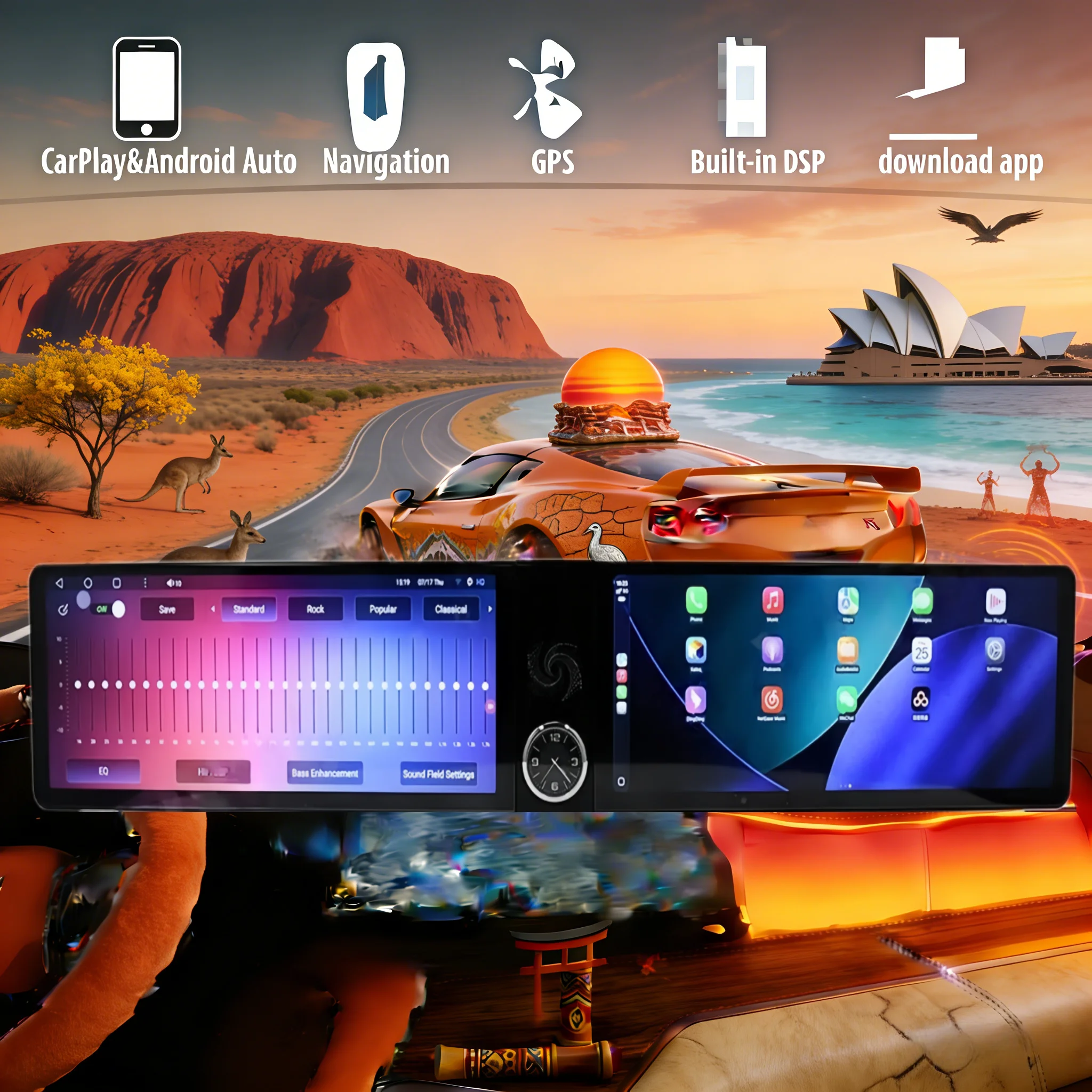 المزدوج 12.3 "CarPlay السيارات أندرويد 14 راديو السيارة لفورد فوكس 2019 2020 2021 2022 شاشة الوسائط المتعددة مشغل ستيريو GPS رئيس وحدة