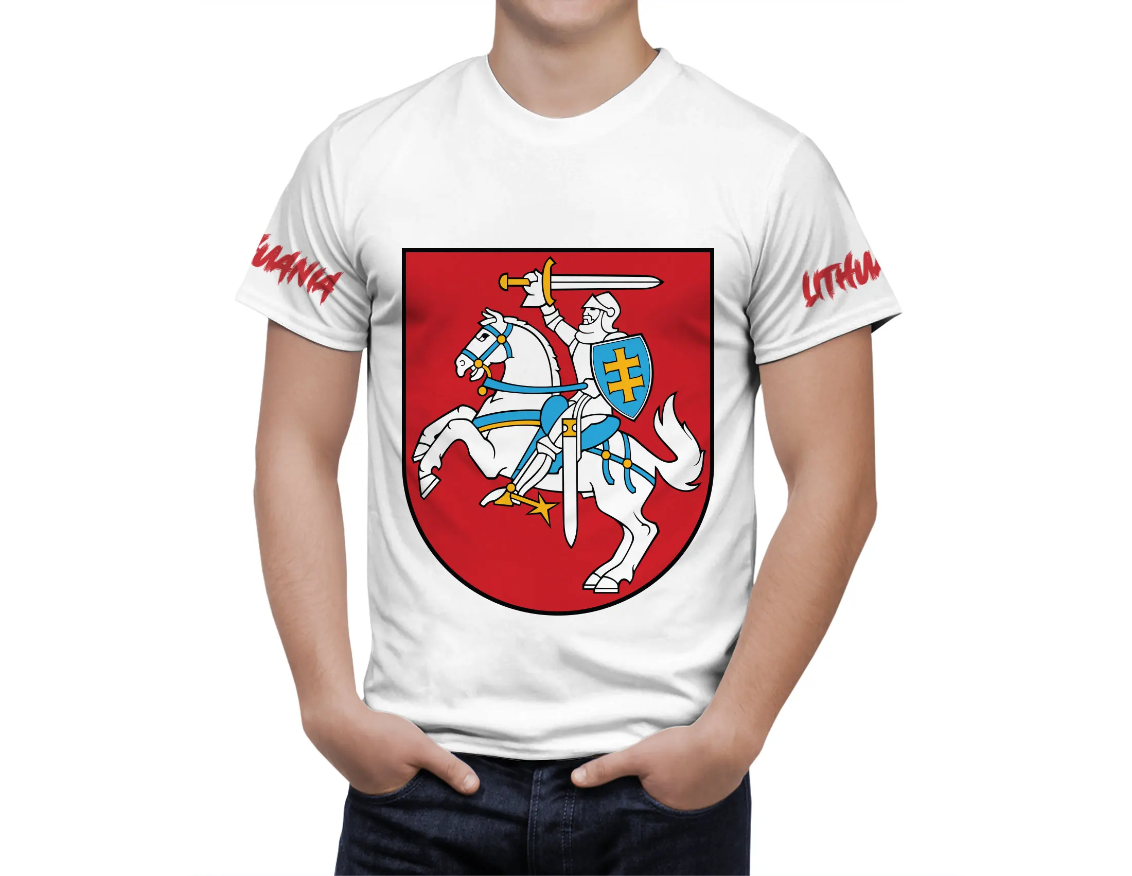 

Men T Shirts Vintage Lithuania Flag Shirt 3D Print Patriotic Tee Shirt Casual Short Sleeve Tops Streetwear Fashion Clothing