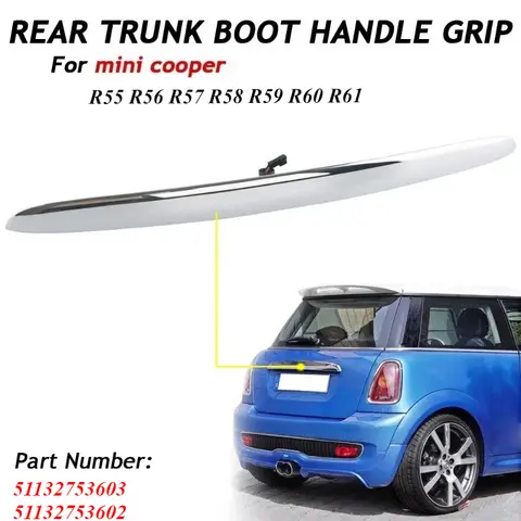 BMW 미니 쿠퍼 R55 R56 R57 R58 R59 R60 R61 51132753603 51132753602 크롬 해치 트렁크 테일게이트 도어 핸들 교체용