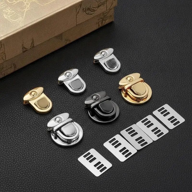 5Pcs Metal Press Turn Lock Clasp Bag Hardware Buckle Replacement Fastener For Handbag Purse Luggage DIY Leather Craft Accessory