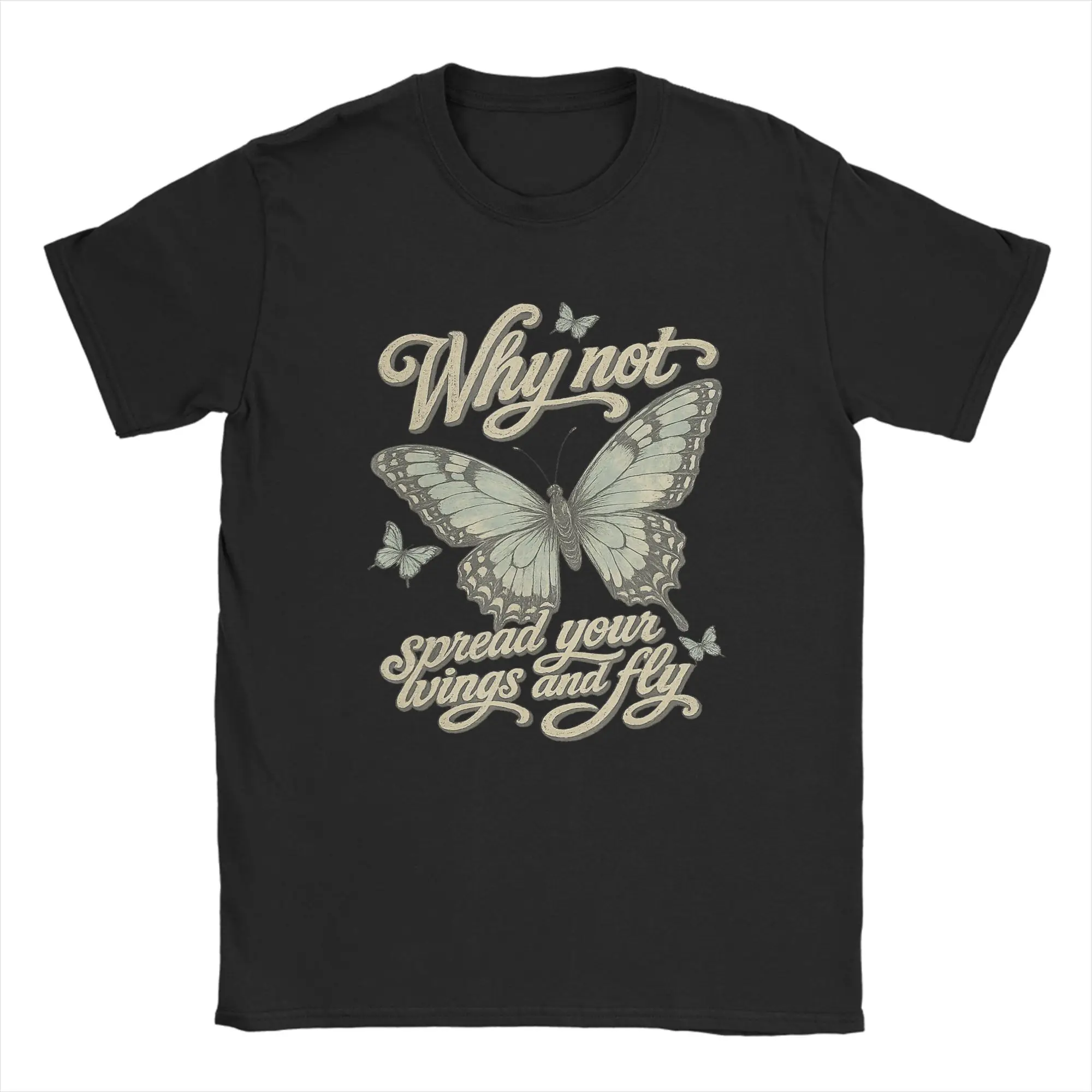 Men Vintage Hilary Duff Why Not Spread Your Wings And Fly T-Shirts  Cotton Top Tees Beach Short Sleeve T Shirt O-Neck Tee Shirt