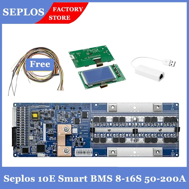 Seplos 8S 13S 14S 15S 16S Smart BMS 50A 100A 150A 200A For LifePo4 24V 48V Liithium Battery Bms Protecttion Board BT Communicate