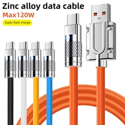 Cable de silicona líquida tipo C de carga súper rápida, 120W, 6A, líneas USB C de carga rápida para Xiaomi, Huawei, Samsung, Cable de datos de teléfono USB C