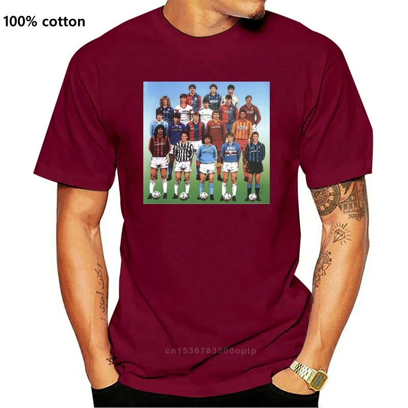 T-shirt SERIE A ANNI 80 MARADONA GULLIT BAGGIO CALCIO VINTAGE S-M-L-XL-2XL-3XL