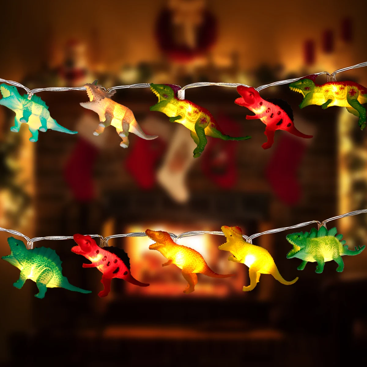 Dinosaur String Lights Merry Christmas Decorations For Home 2023 Navidad Kerst Natal Noel Xmas Tree Ornaments Supplies Decor