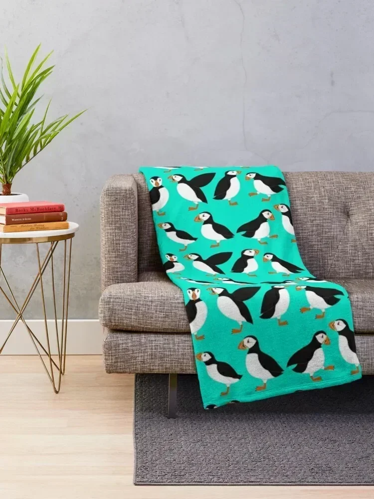 Puffins Throw Blanket