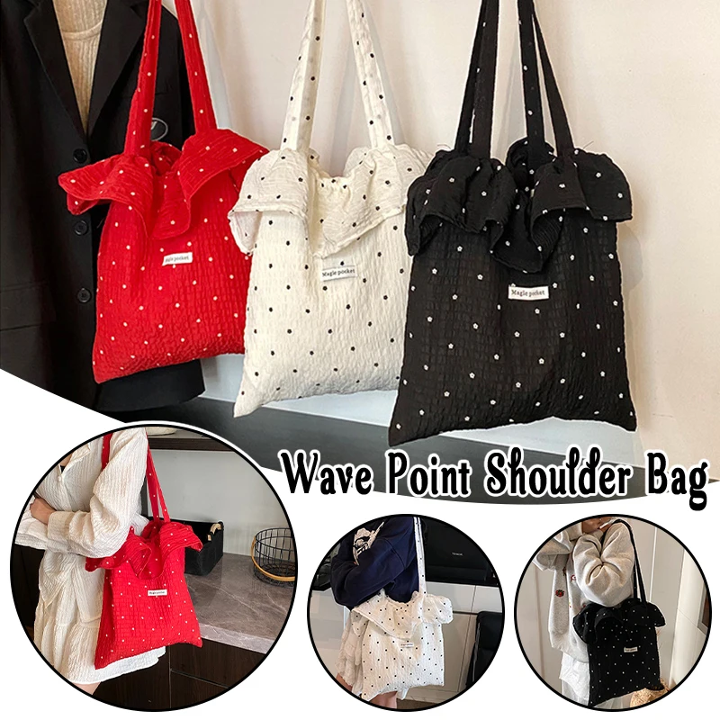 

Korean Style Wave-Print Chiffon Mesh Tote Bag for Women - Large Capacity Versatile Shoulder Bag Outdoor Daily